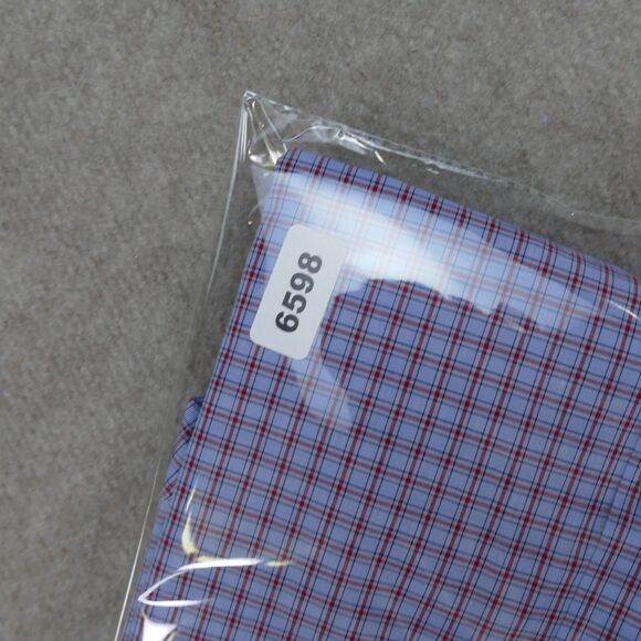 Jos A Bank Travel Tech Shirt Men 2XL Tailored Fit Blue Red Button Up Long Sleeve - Picture 11 of 11